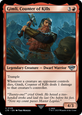 Gimli,   Counter of Kills